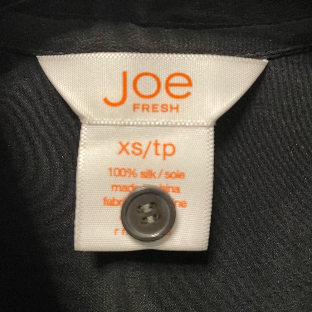 NWOT JOE FRESH Black Silk Long Sleeve Dress - Picture 5 of 6